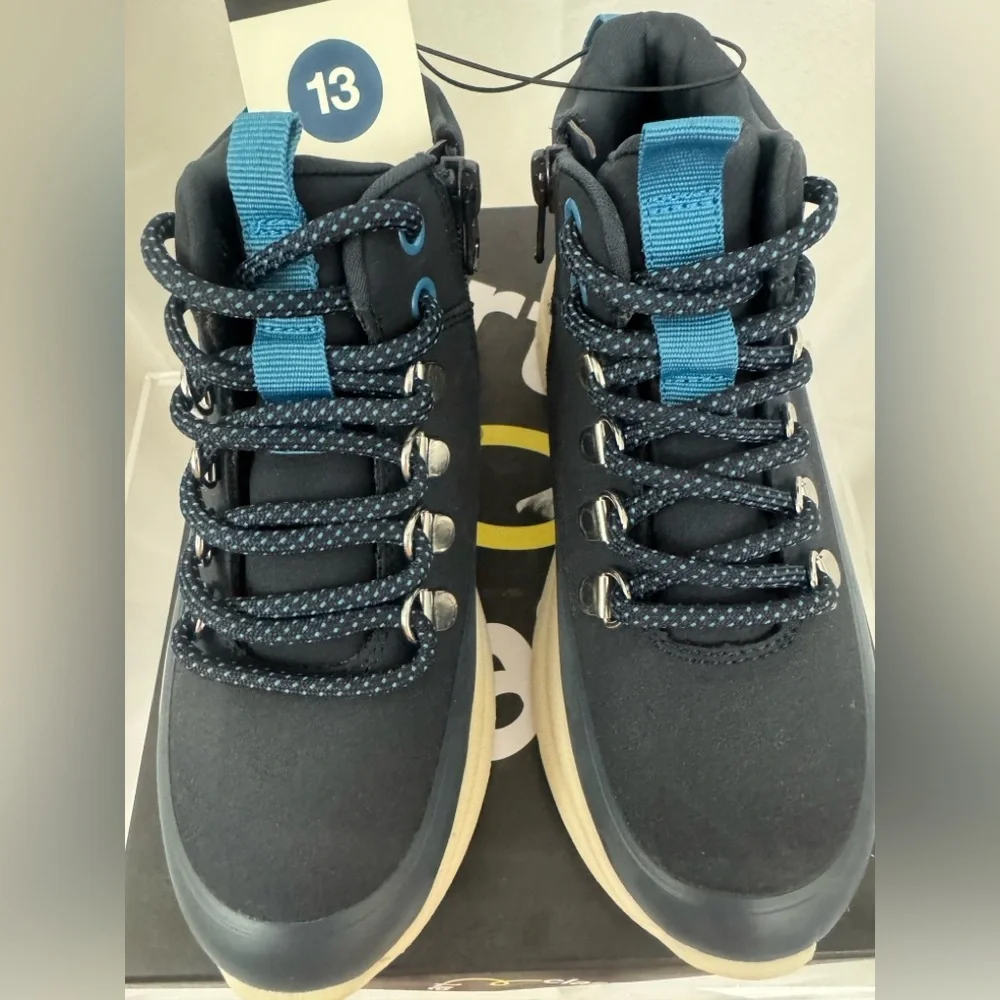 Unisex Kids Easy On & Off Navy & Blue High-Top Sneakers/Boots Little Kids 13 NWT